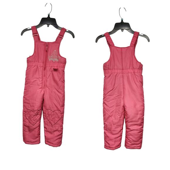 Disney Princess Girls SnowJumpsuit 4T Pink Snow Overalls - Picture 1 of 5